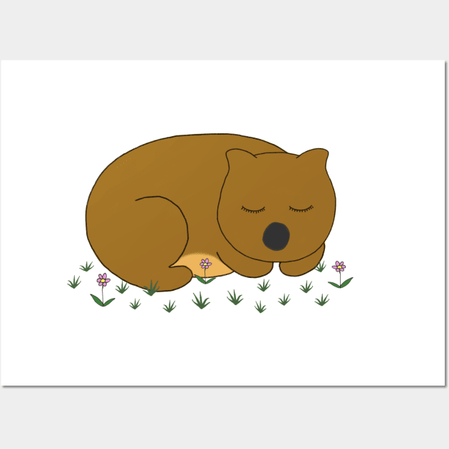 Wombat Dreaming Wall Art by wanungara